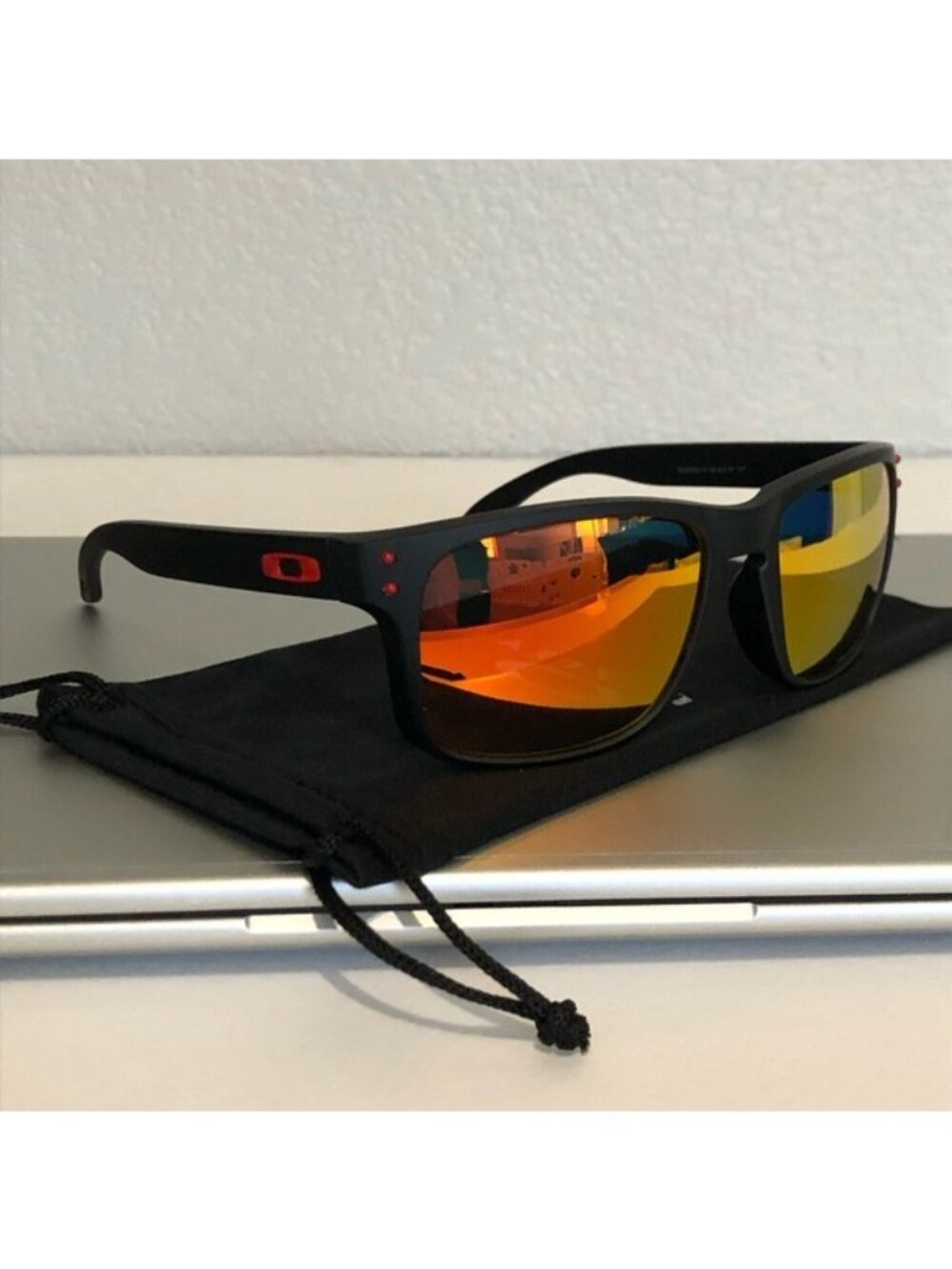 POLARIZED OAKLEY Holbrook Red Reflective Lenses 9102 - Picture 3 of 12